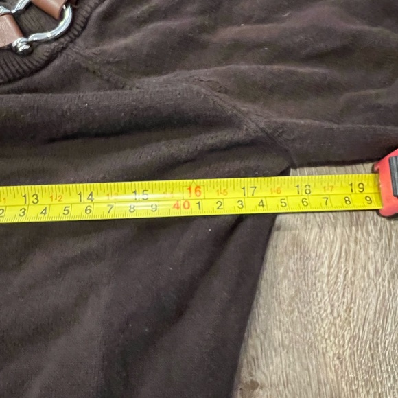 Ralph Lauren chocolate brown sweater with Horsebit buckle detail - Picture 7 of 9